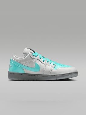 Jordan Low-Top Sneakers in White and Aqua